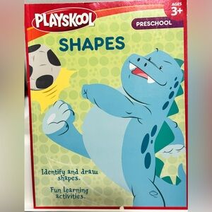 Preschool Shapes Activity Book - Blue Dinosaur